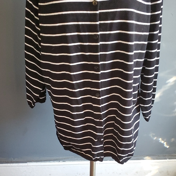 NWT Pendleton plus  Black and White 3/4 Sleeve Button Down Cardigan - Picture 4 of 15